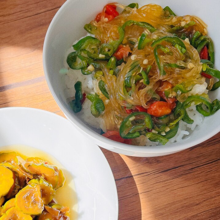 余った野菜で春雨丼